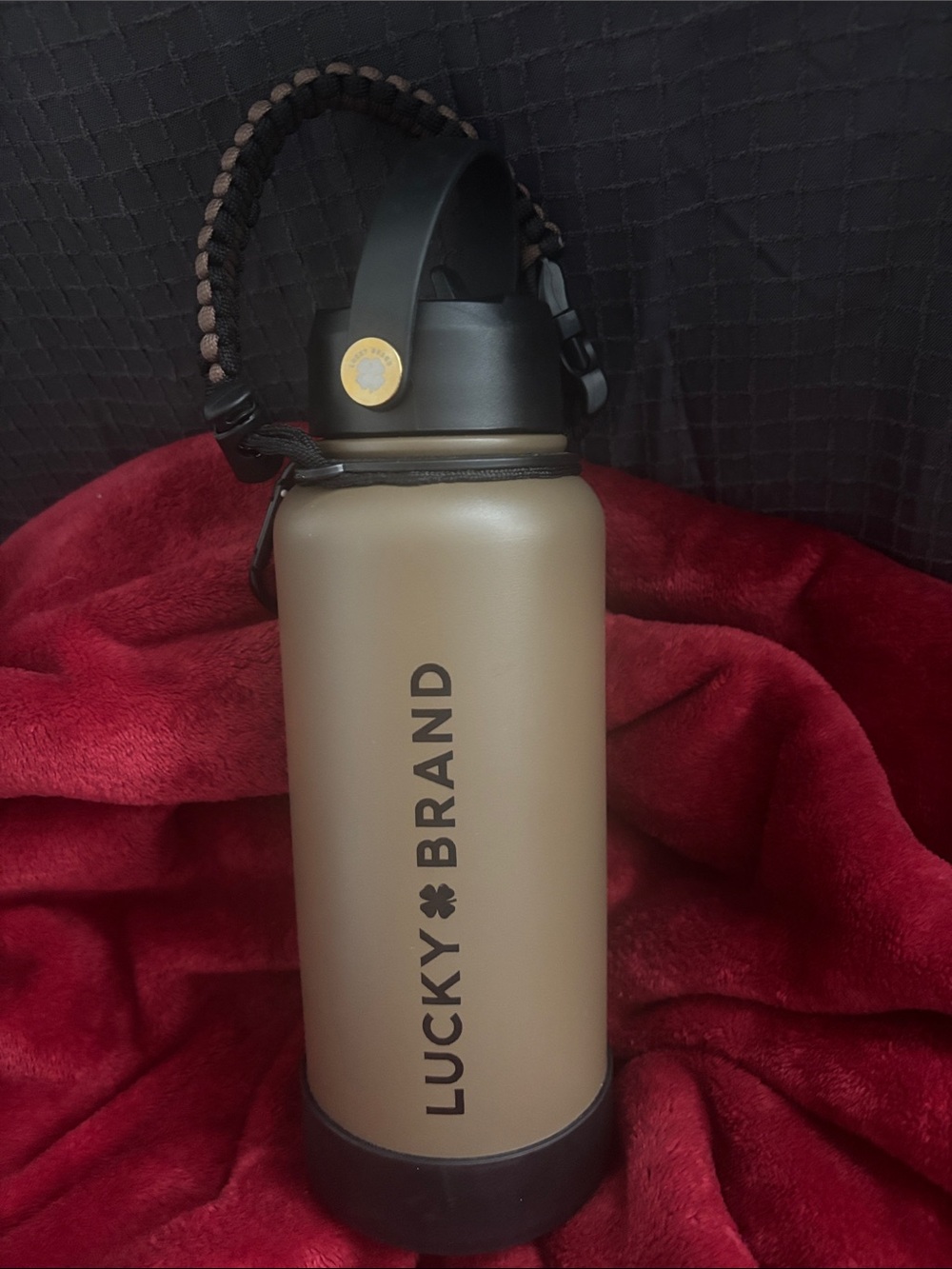 Lucky Brand Olive Green Bottle with Braided Brown Handle